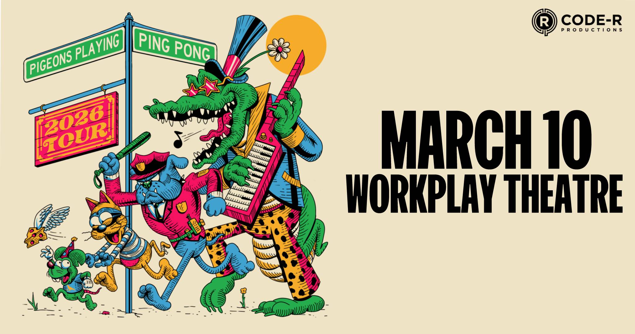 Pigeons Playing Ping Pong in concert