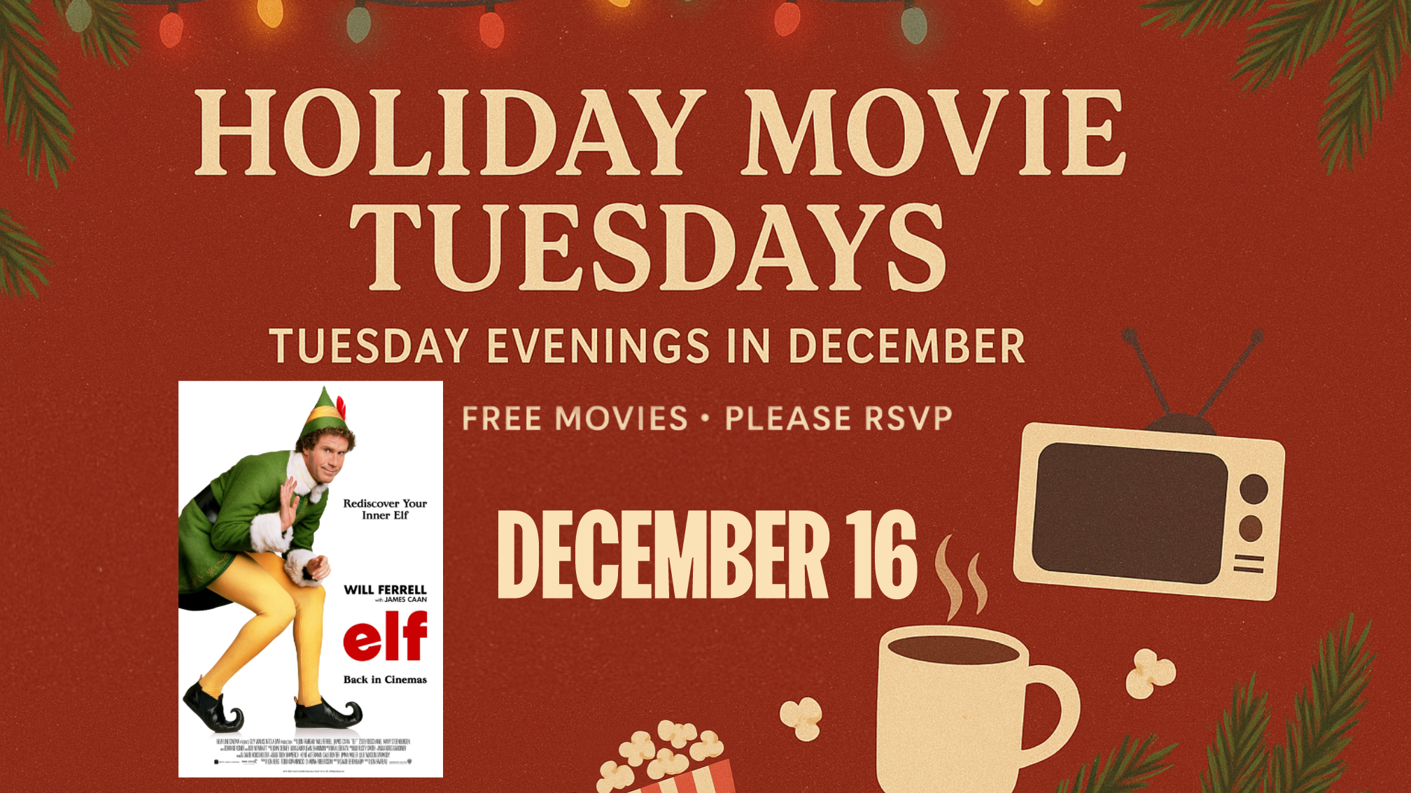 Holiday Movies Tuesday in concert